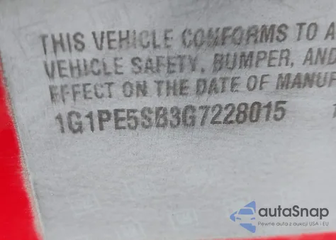 2016 Chevrolet Cruze Limited 1Lt Auto z USA, uszkodzony, nr VIN 1G1PE5SB3G7228015